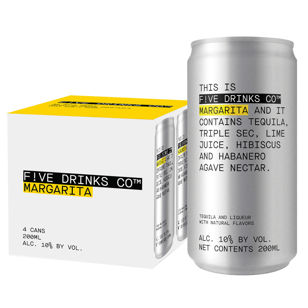 Five Drinks Co Margarita Cocktail | 4x355ML at CaskCartel.com