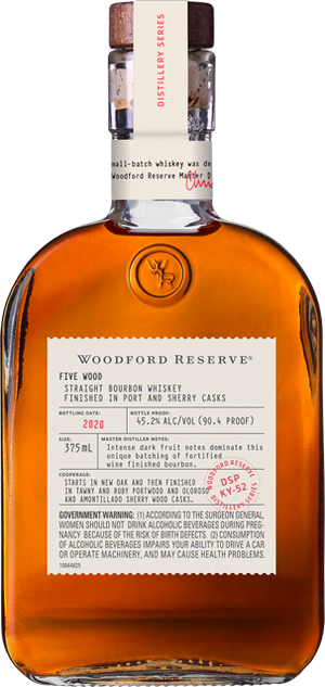 Woodford Reserve Five Wood Bourbon Finished in Port and Sherry Casks 2020 Straight Bourbon Whiskey at CaskCartel.com