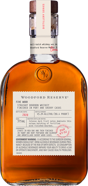 Woodford Reserve Five Wood | Finished in Port and Sherry Casks | Straight Bourbon Whiskey
