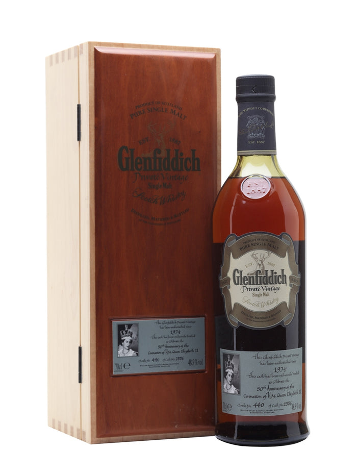 Glenfiddich 1974 Queen's Coronation Sherry Cask Speyside Single Malt Scotch Whisky | 700ML