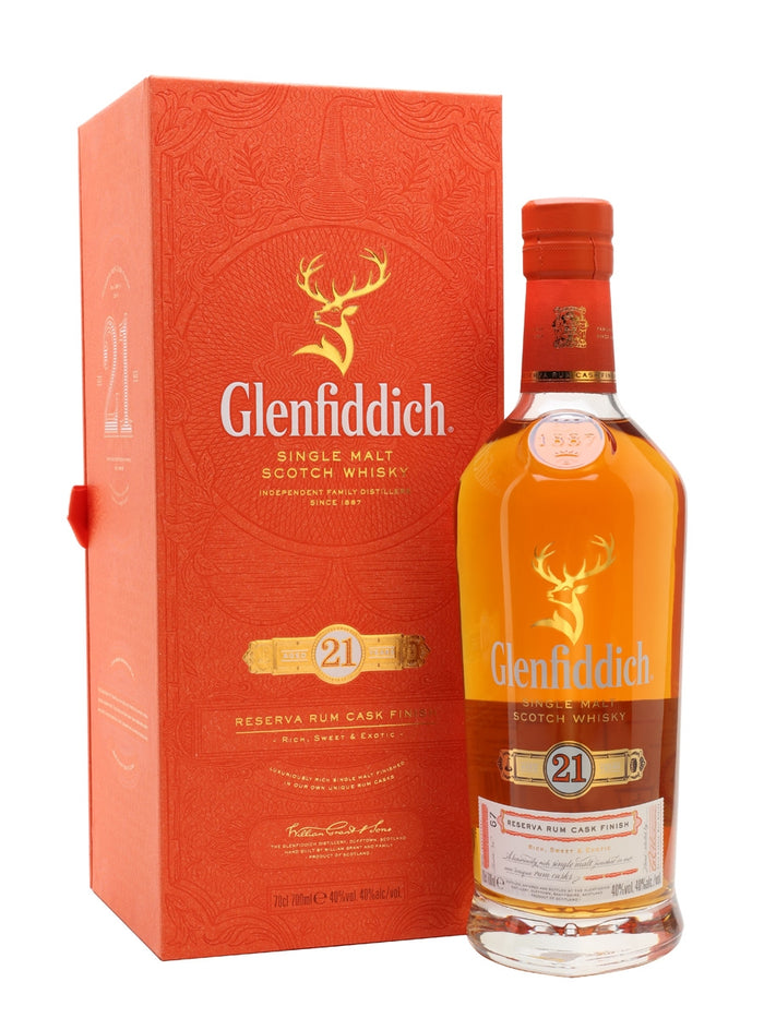 Glenfiddich 21 Year Old Reserva Rum Cask Finish Speyside Single Malt Scotch Whisky | 700ML