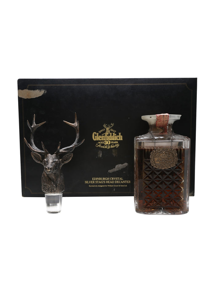Glenfiddich 30 Year Old Silver Stag Decanter Bot.1980s Speyside Single Malt Scotch Whisky