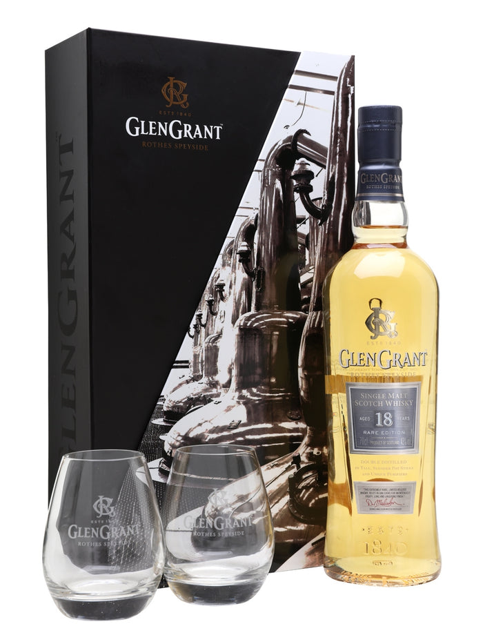 Glen Grant 18 Year Old + 2 Glasses Pack Speyside Single Malt Scotch Whisky | 700ML