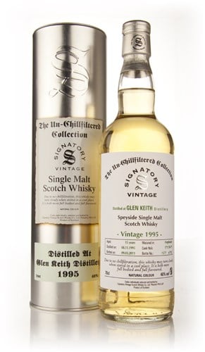 Glen Keith 15 Year Old 1995 - Un-Chillfiltered (Signatory) Scotch Whisky | 700ML at CaskCartel.com