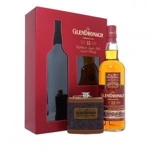 GlenDronach 12 Year Old Gift Pack with Walker Slater Hip Flask Single Malt Scotch Whisky - CaskCartel.com