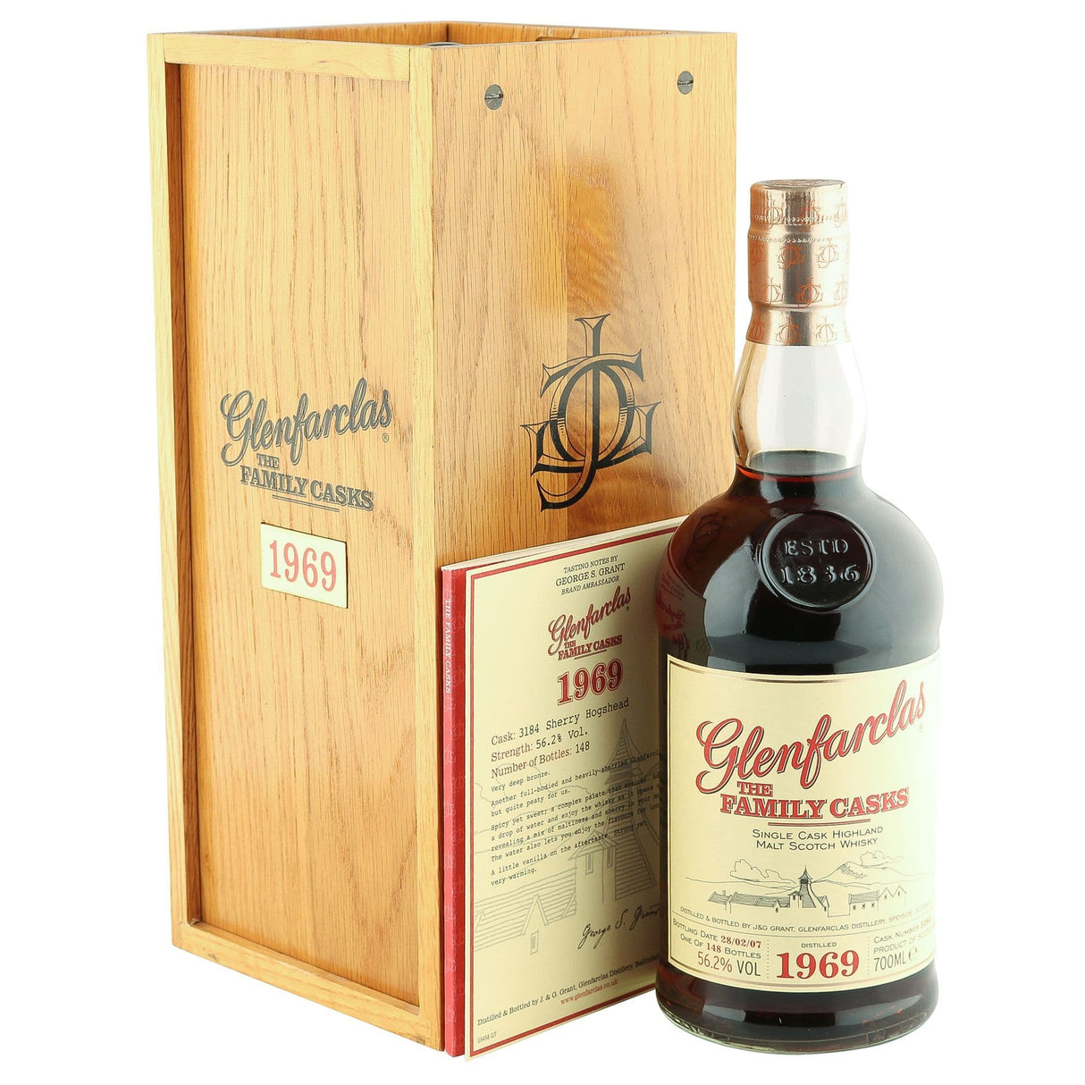 Glenfarclas The Family Casks #3184 1969 37 Year Old Whisky | 700ML at CaskCartel.com