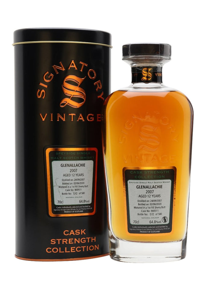 Glenallachie 2007 12 Year Old Signatory Speyside Single Malt Scotch Whisky | 700ML