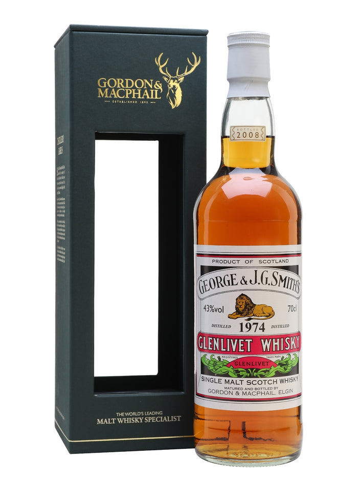 Glenlivet 1974 34 Year Old Gordon & Macphail Speyside Single Malt Scotch Whisky | 700ML