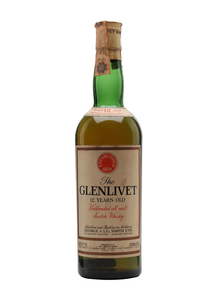 Glenlivet 12 Year Old Bot.1970s Speyside Single Malt Scotch Whisky