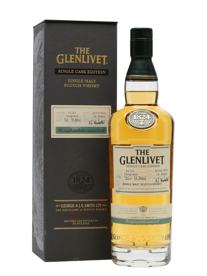 Glenlivet 14 Year Old Conglass Single Cask Speyside Single Malt Scotch Whisky | 700ML
