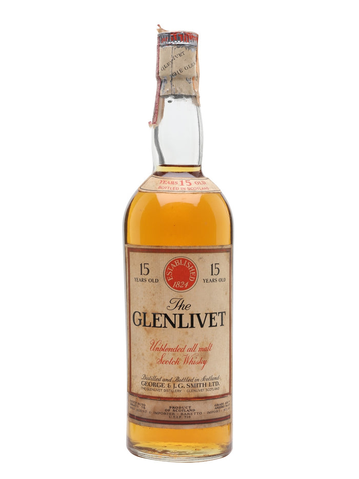 Glenlivet 15 Year Old Bot.1970s Speyside Single Malt Scotch Whisky