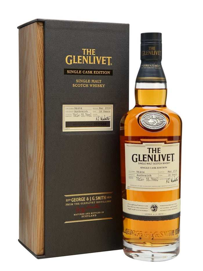 Glenlivet 18 Year Old Auchvaich Single Cask Speyside Single Malt Scotch Whisky | 700ML