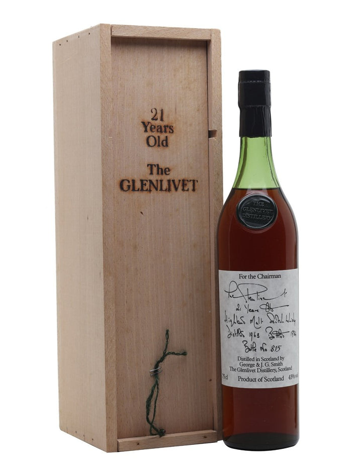 Glenlivet 1963 21 Year Old Chairmans Reserve Speyside Single Malt Scotch Whisky