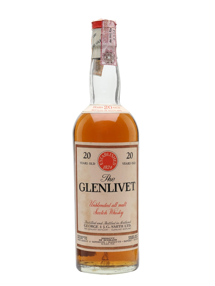 Glenlivet 20 Year Old Bot.1960s Speyside Single Malt Scotch Whisky