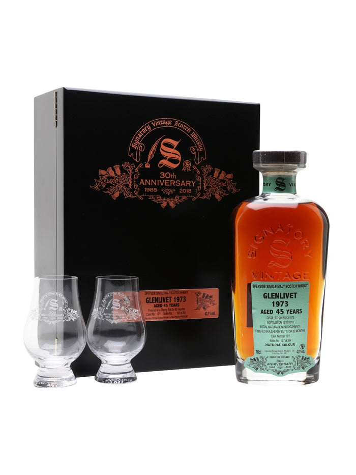 Glenlivet 1973 45 Year Old Signatory 30th Anniversary Speyside Single Malt Scotch Whisky | 700ML