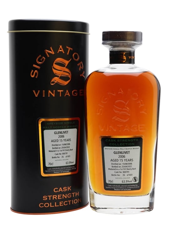 Glenlivet 15 Year Old (D.2006, B.2022) Signatory Vintage Scotch Whisky | 700ML