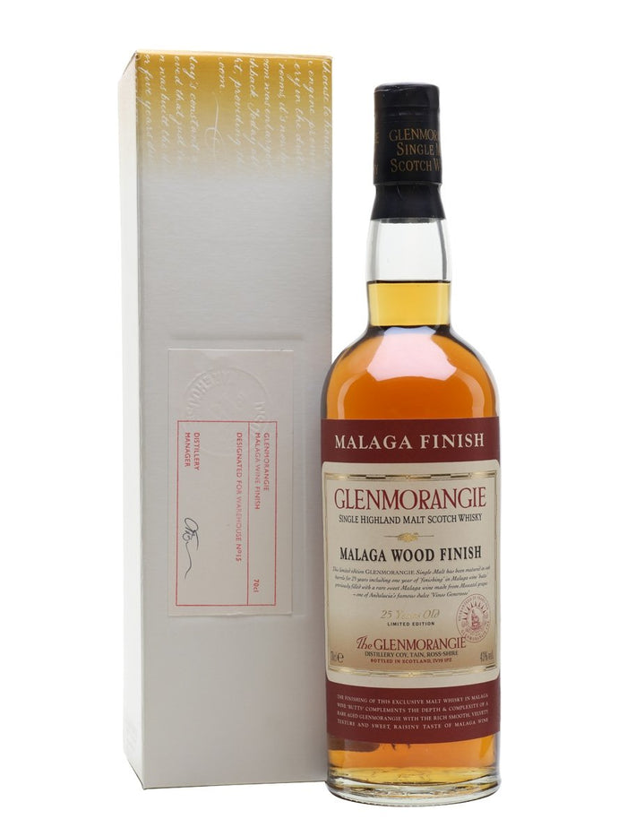 Glenmorangie 25 Year Old Malaga Wood Highland Single Malt Scotch Whisky | 700ML