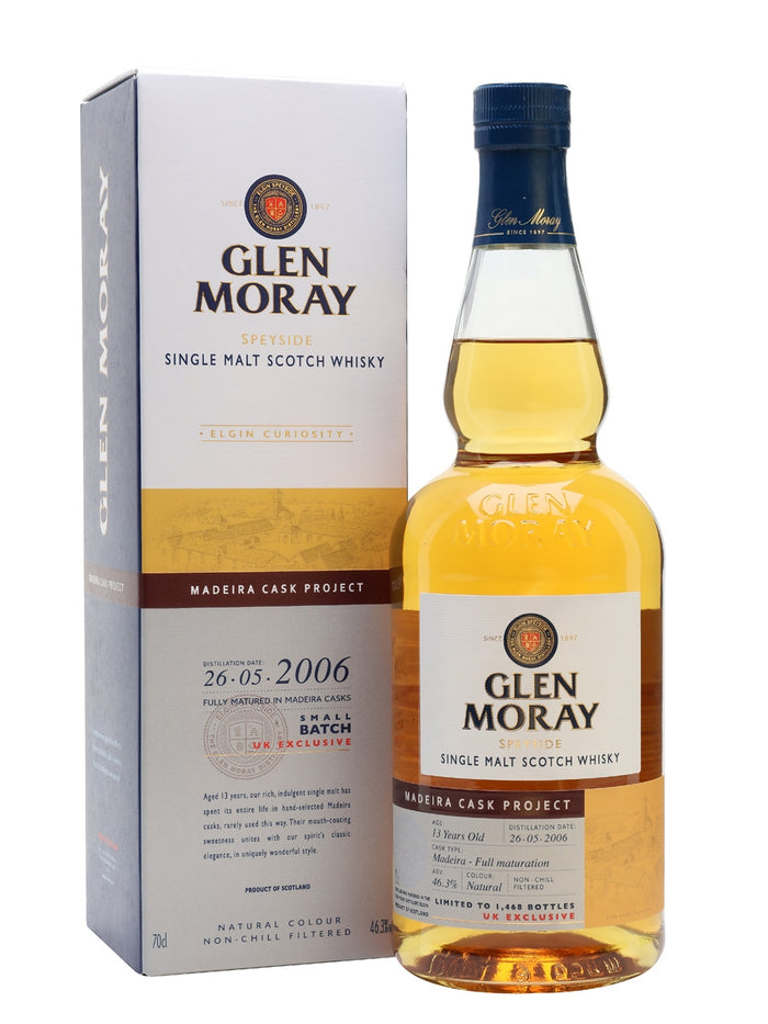 Glen Moray 2006 13 Year Old Madeira Cask Project Speyside Single Malt Scotch Whisky | 700ML