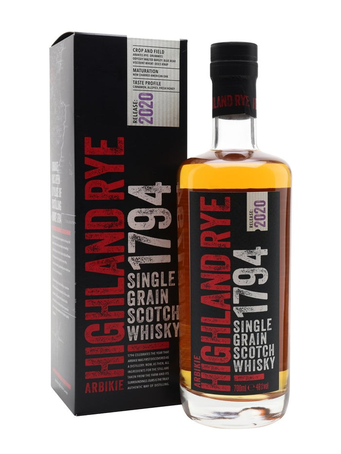 Arbikie Highland Rye 1794 2020 Release Single Grain Scotch Whisky | 700ML