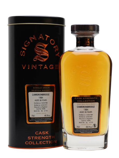 Cameronbridge 1984 36 Year Old Signatory Single Grain Scotch Whiskey | 700ML  at CaskCartel.com