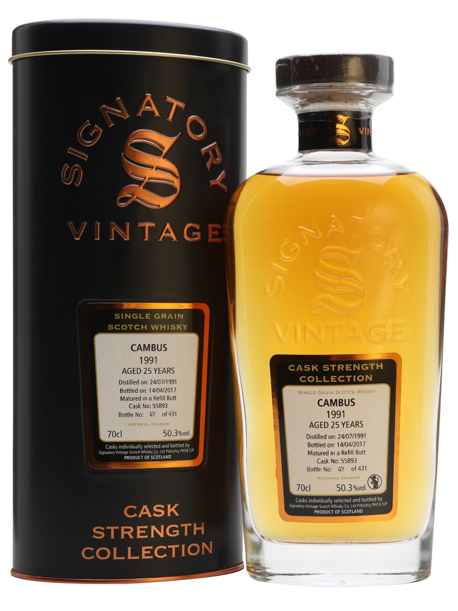 Cambus 1991 25 Year Old Signatory Single Grain Scotch Whisky | 700ML at CaskCartel.com