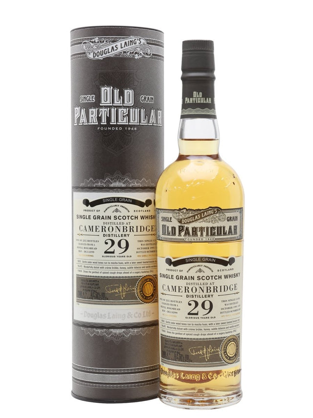 Cameronbridge 1991 29 Year Old Old Particular Lowland Single Grain Scotch Whiskey | 700ML  at CaskCartel.com