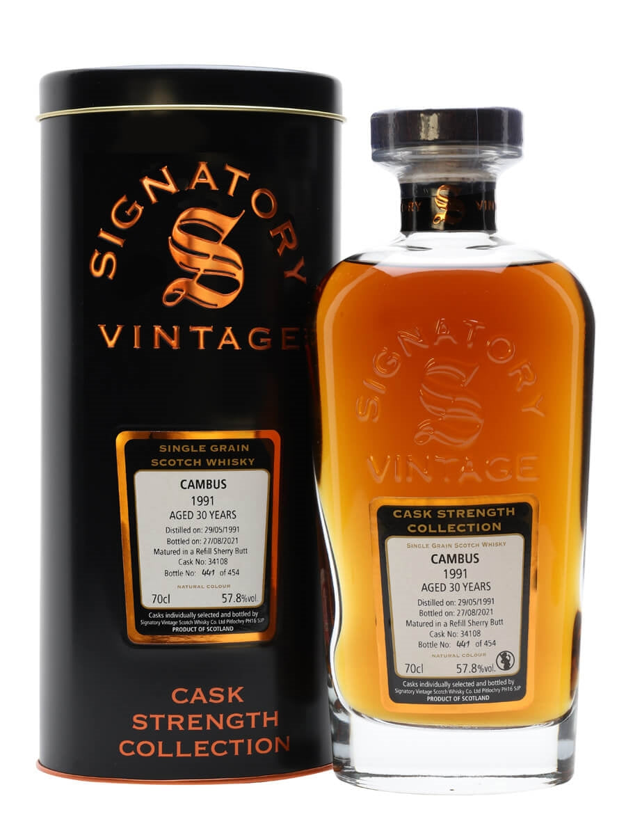 Cambus 1991 30 Year Old Signatory Single Grain Scotch Whisky | 700ML at CaskCartel.com