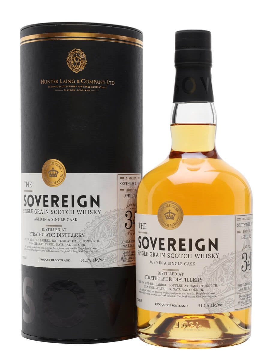 Strathclyde 1987 34 Year Old Sovereign Single Grain Scotch Whisky | 700ML at CaskCartel.com