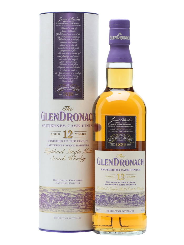 Glendronach 12 Year Old Sauternes Finish Highland Single Malt Scotch Whisky