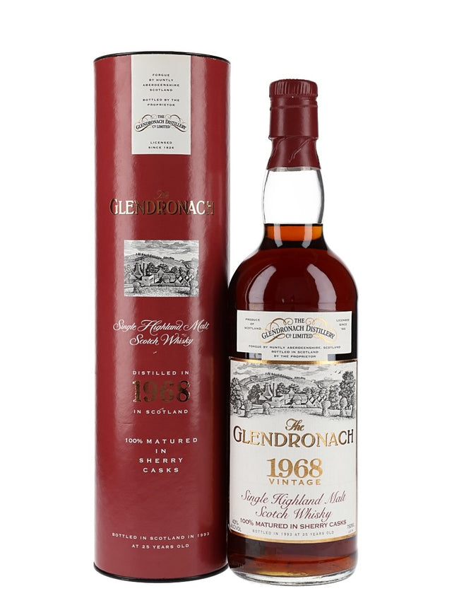 Glendronach 1968 25 Year Old Bot.1993 Sherry Cask Vintage Highland Single Malt Scotch Whisky | 700ML at CaskCartel.com