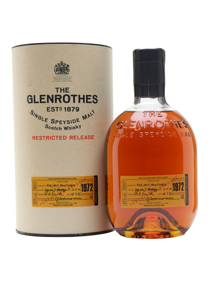 Glenrothes 1972 23 Year Old Speyside Single Malt Scotch Whisky | 700ML
