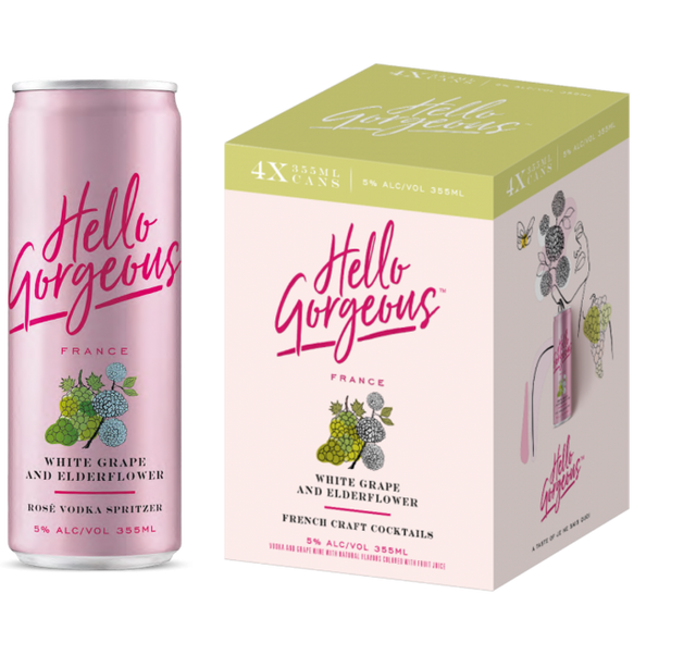 Hello Gorgeous White Grape and Elderflower French Craft Cocktails | 4*355ML at CaskCartel.com