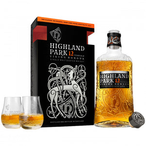 Highland Park Viking Honour 12 Year Old 2 Glass Gift Pack Single Malt Scotch Whisky - CaskCartel.com