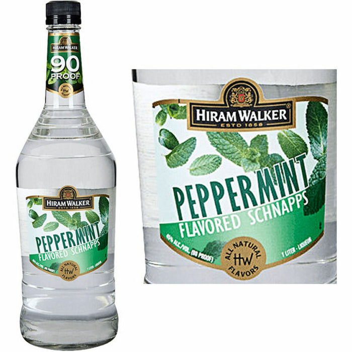 Hiram Walker Peppermint Flavored Schnapps 90 Proof Liqueur |1L