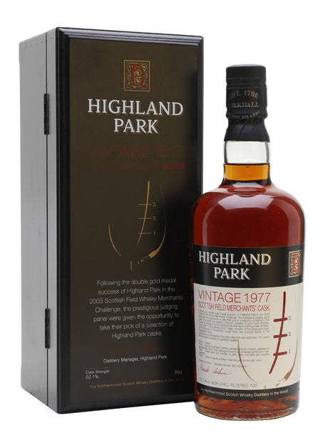 Highland Park 1977 Sherry Cask Scottish Field Merchant's Island Single Malt Scotch Whisky | 700ML at CaskCartel.com