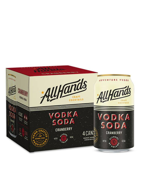 All Hands Cranberry Vodka Soda Cocktail | 4*355ML at CaskCartel.com