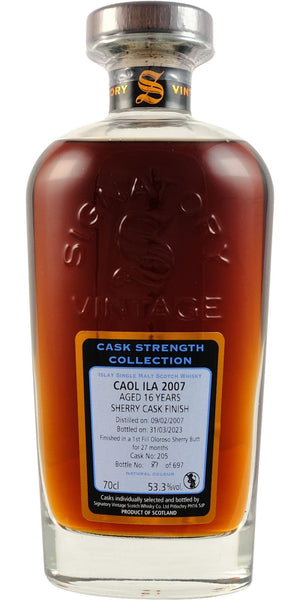 Caol Ila 16 Year Old 2007 (Cask 205) Cask Strength Collection (Signatory) Scotch Whisky | 700ML at CaskCartel.com