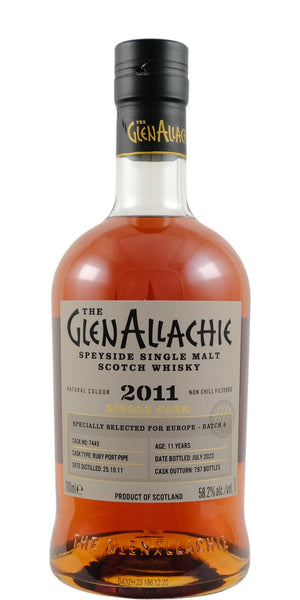 GlenAllachie 2011 11 Year Old Ruby Port Pipe # 7445 Scotch Whisky | 700ML at CaskCartel.com