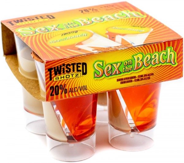 Twisted Shotz Sex on the Beach Cocktail | 4x100ML