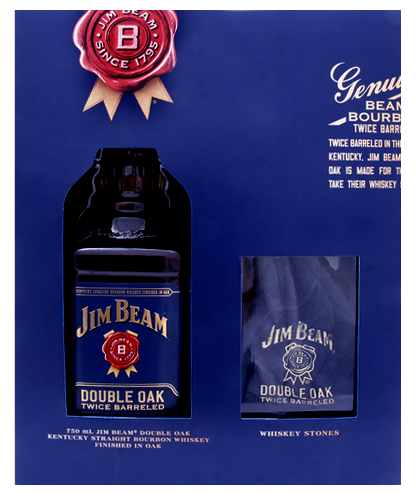 Jim Beam Double Oak Bourbon Whiskey W/WH Stone