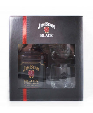 Jim Beam Black Extra Aged Bourbon Whiskey W/2 Glass - CaskCartel.com