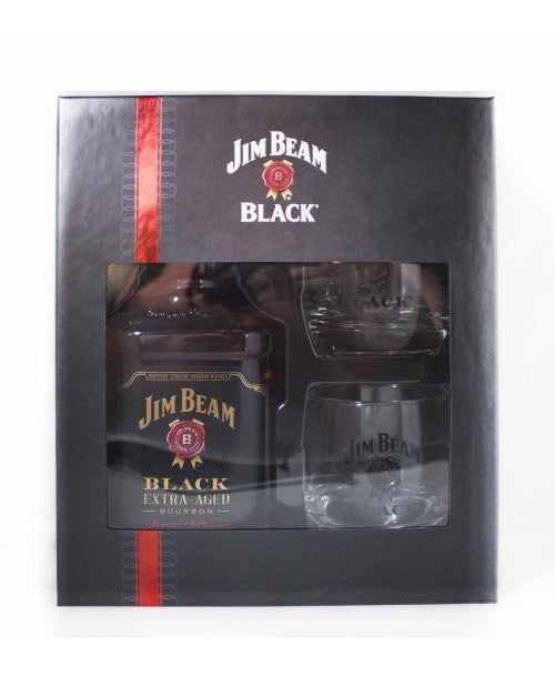 Jim Beam Black Extra Aged Bourbon Whiskey W/2 Glass