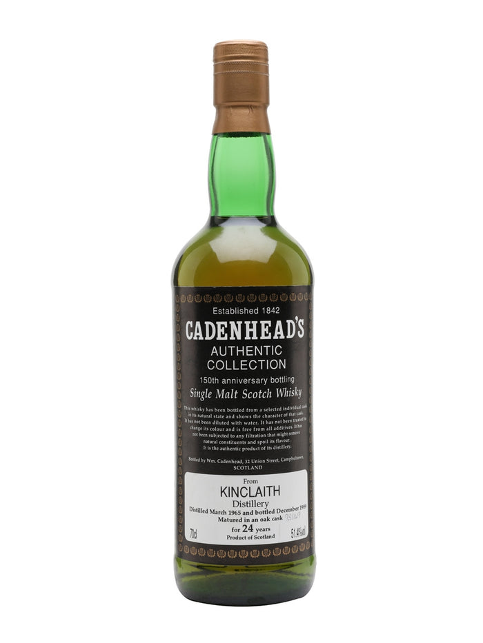 Kinclaith 1965 24 Year Old Cadenhead's Lowland Single Malt Scotch Whisky | 700ML
