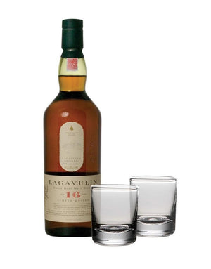Lagavulin 16 Year Old With Simon Pearce Ascutney Double Old-Fashioned Set Whiskey - CaskCartel.com
