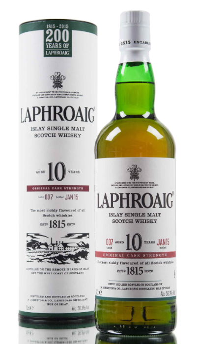 Laphroaig 10 Year Old Natural Cask Strength, Batch # 007 200th Anniversary Scotch Whisky | 700ML