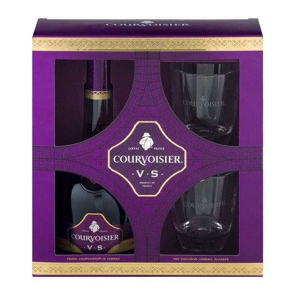 Courvoisier Cognac VS W/2 Rocks Glass - CaskCartel.com