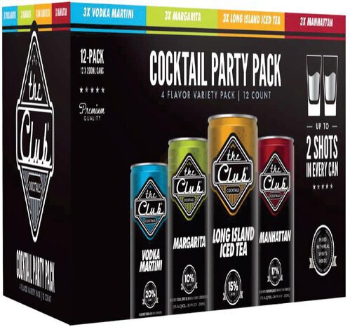 The Club The Party Pack Variety Cocktail | 12x200ML at CaskCartel.com