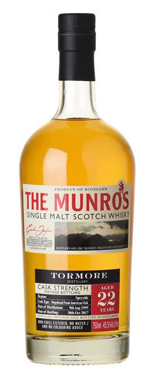 The Munro's Tormore 22 Year Old Cask Strength Single Malt Scotch Whisky at CaskCartel.com