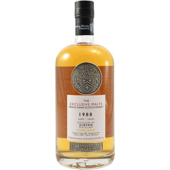 1988 Girvan 27 Year Old Exclusive Malts Single Barrel Cask Strength Single Grain Whisky at CaskCartel.com