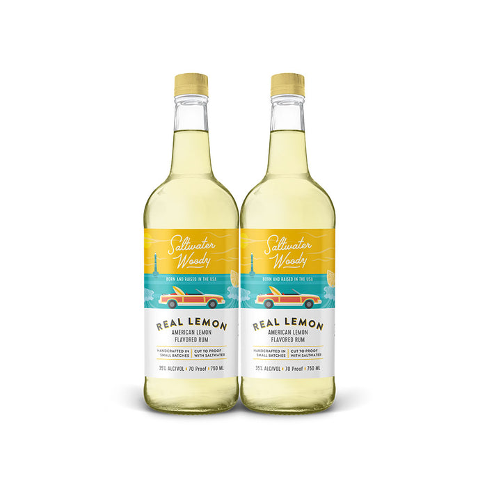 Saltwater Woody Real Lemon American Lemon Flavored Rum (2) Bottle Bundle